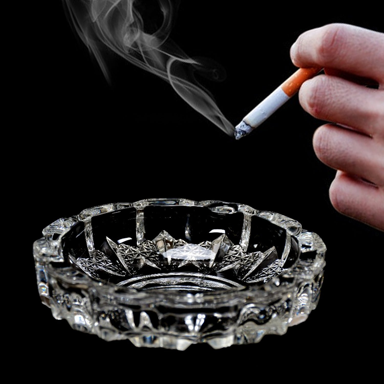 Quality glass ashtray for outdoor and indoor use. Quality glass ashtray for outdoor and indoor use.